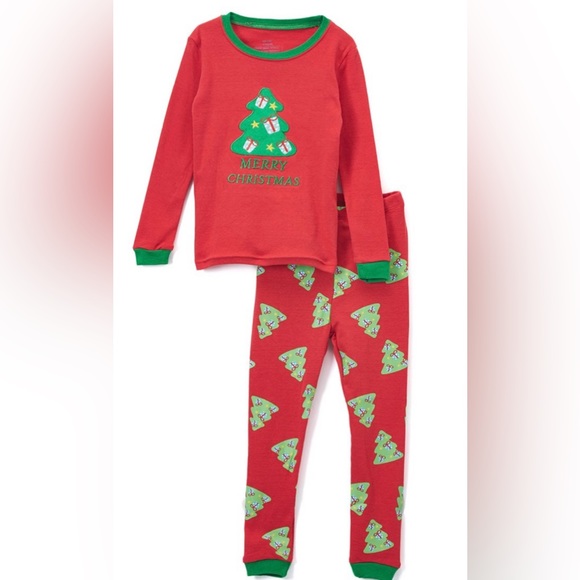 New Kids Toddler Red & Green Merry Christmas Pajama Set 4T - Picture 1 of 1